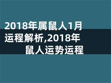 2018年属鼠人1月运程解析,2018年鼠人运势运程
