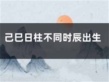 己巳日柱不同时辰出生