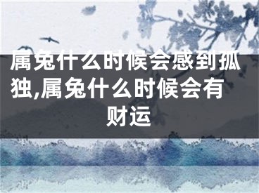 属兔什么时候会感到孤独,属兔什么时候会有财运