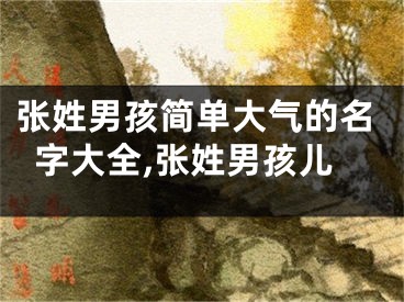 张姓男孩简单大气的名字大全,张姓男孩儿