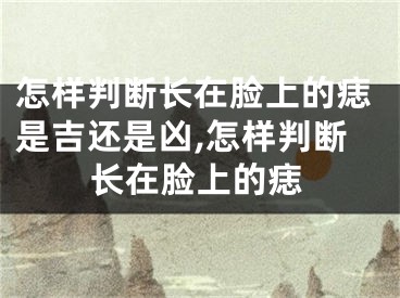 怎样判断长在脸上的痣是吉还是凶,怎样判断长在脸上的痣