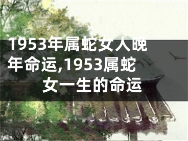 1953年属蛇女人晚年命运,1953属蛇女一生的命运