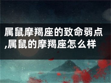 属鼠摩羯座的致命弱点,属鼠的摩羯座怎么样