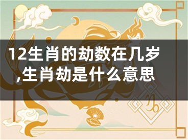 12生肖的劫数在几岁,生肖劫是什么意思