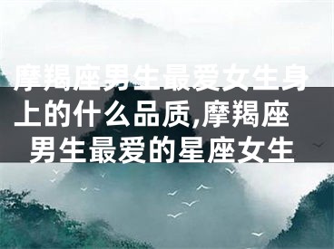 摩羯座男生最爱女生身上的什么品质,摩羯座男生最爱的星座女生