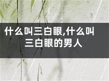 什么叫三白眼,什么叫三白眼的男人