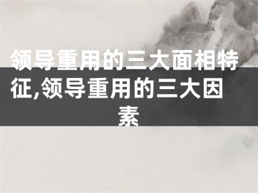 领导重用的三大面相特征,领导重用的三大因素