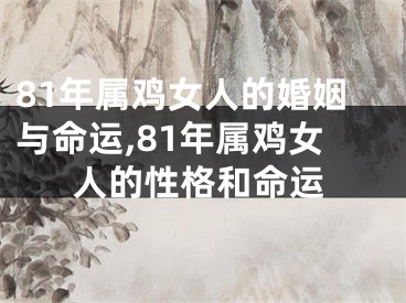 81年属鸡女人的婚姻与命运,81年属鸡女人的性格和命运