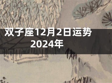 双子座12月2日运势2024年