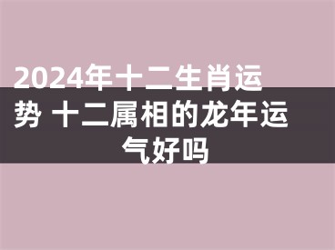 2024年十二生肖运势 十二属相的龙年运气好吗