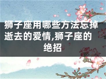 狮子座用哪些方法忘掉逝去的爱情,狮子座的绝招
