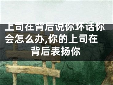 上司在背后说你坏话你会怎么办,你的上司在背后表扬你