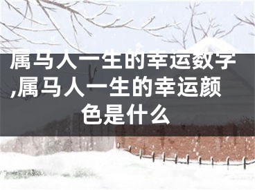 属马人一生的幸运数字,属马人一生的幸运颜色是什么