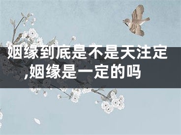 姻缘到底是不是天注定,姻缘是一定的吗