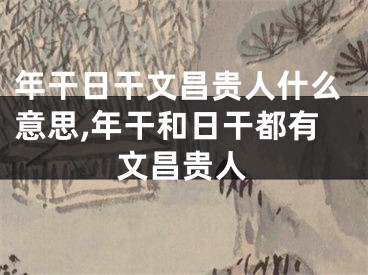 年干日干文昌贵人什么意思,年干和日干都有文昌贵人