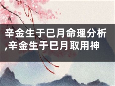 辛金生于巳月命理分析,辛金生于巳月取用神