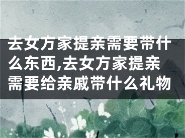 去女方家提亲需要带什么东西,去女方家提亲需要给亲戚带什么礼物