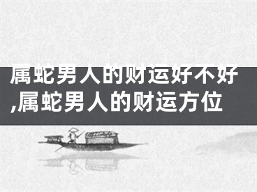 属蛇男人的财运好不好,属蛇男人的财运方位