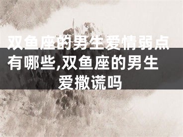 双鱼座的男生爱情弱点有哪些,双鱼座的男生爱撒谎吗