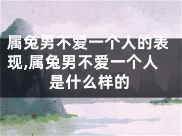 属兔男不爱一个人的表现,属兔男不爱一个人是什么样的