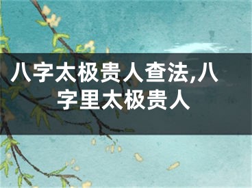 八字太极贵人查法,八字里太极贵人
