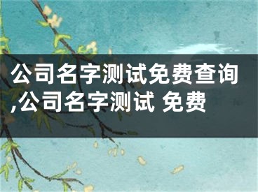 公司名字测试免费查询,公司名字测试 免费