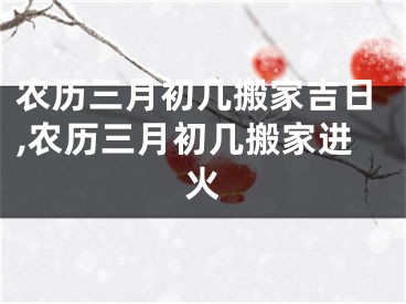 农历三月初几搬家吉日,农历三月初几搬家进火