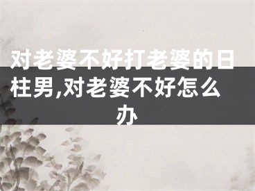对老婆不好打老婆的日柱男,对老婆不好怎么办