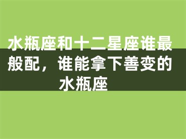 水瓶座和十二星座谁最般配，谁能拿下善变的水瓶座 
