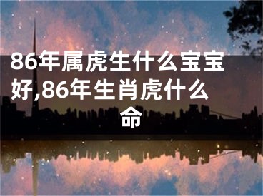 86年属虎生什么宝宝好,86年生肖虎什么命