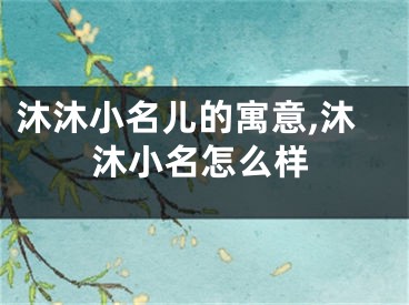 沐沐小名儿的寓意,沐沐小名怎么样
