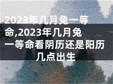 2023年几月兔一等命,2023年几月兔一等命看阴历还是阳历几点出生