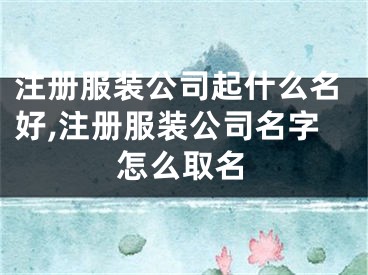 注册服装公司起什么名好,注册服装公司名字怎么取名
