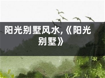 阳光别墅风水,《阳光别墅》