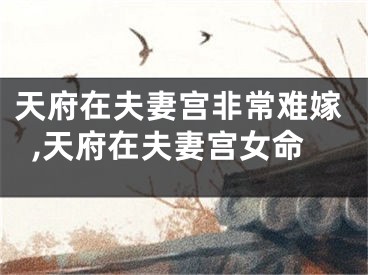 天府在夫妻宫非常难嫁,天府在夫妻宫女命
