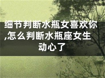 细节判断水瓶女喜欢你,怎么判断水瓶座女生动心了