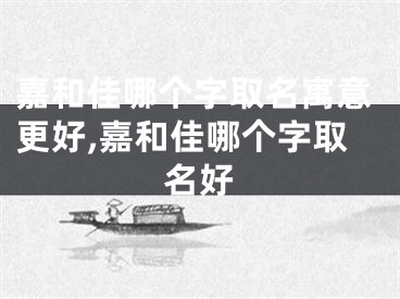嘉和佳哪个字取名寓意更好,嘉和佳哪个字取名好