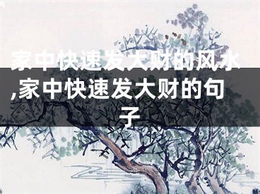 家中快速发大财的风水,家中快速发大财的句子