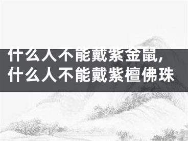 什么人不能戴紫金鼠,什么人不能戴紫檀佛珠