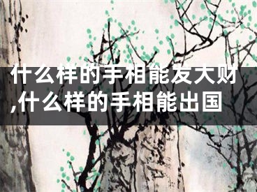 什么样的手相能发大财,什么样的手相能出国