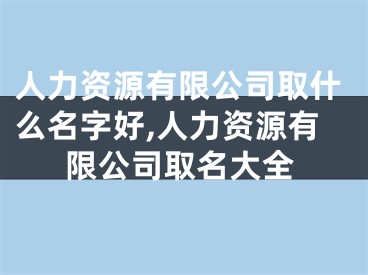 人力资源有限公司取什么名字好,人力资源有限公司取名大全