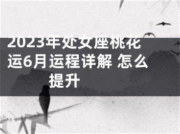 2023年处女座桃花运6月运程详解 怎么提升 　　