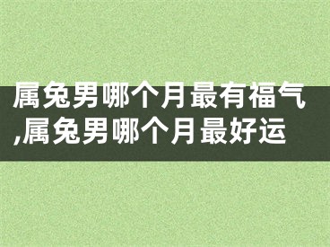 属兔男哪个月最有福气,属兔男哪个月最好运