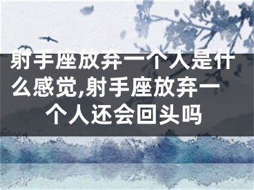 射手座放弃一个人是什么感觉,射手座放弃一个人还会回头吗