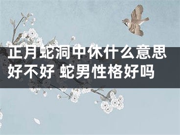 正月蛇洞中休什么意思好不好 蛇男性格好吗