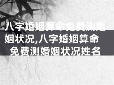 八字婚姻算命免费测婚姻状况,八字婚姻算命免费测婚姻状况姓名
