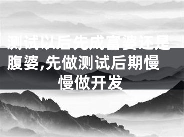 测试以后先成富婆还是腹婆,先做测试后期慢慢做开发
