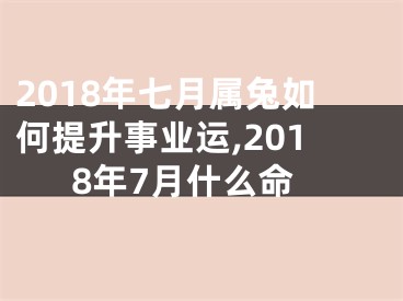 2018年七月属兔如何提升事业运,2018年7月什么命