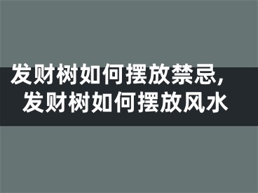 发财树如何摆放禁忌,发财树如何摆放风水