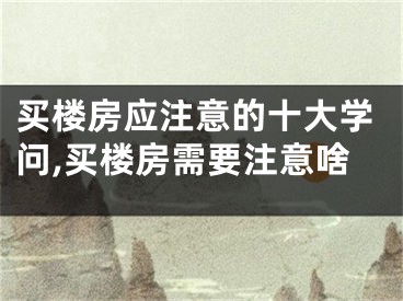 买楼房应注意的十大学问,买楼房需要注意啥